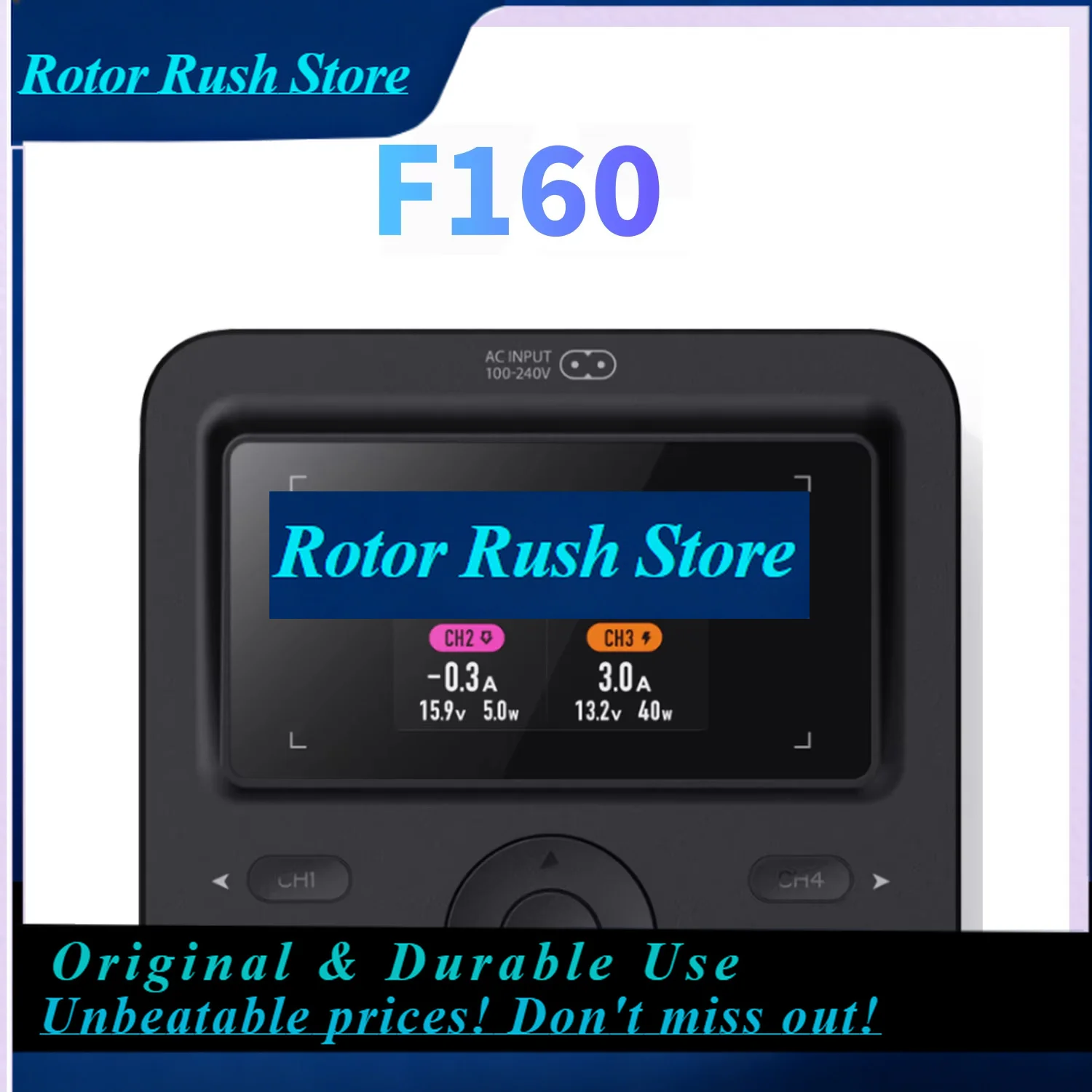 RoRuSISDT F160 AC / DC Quad Smart Charger For 1~4S LiFe Li-Ion LiPo LiHv ULiHv 4~12S NiCd/MH 2~7S Pb Battery Charge