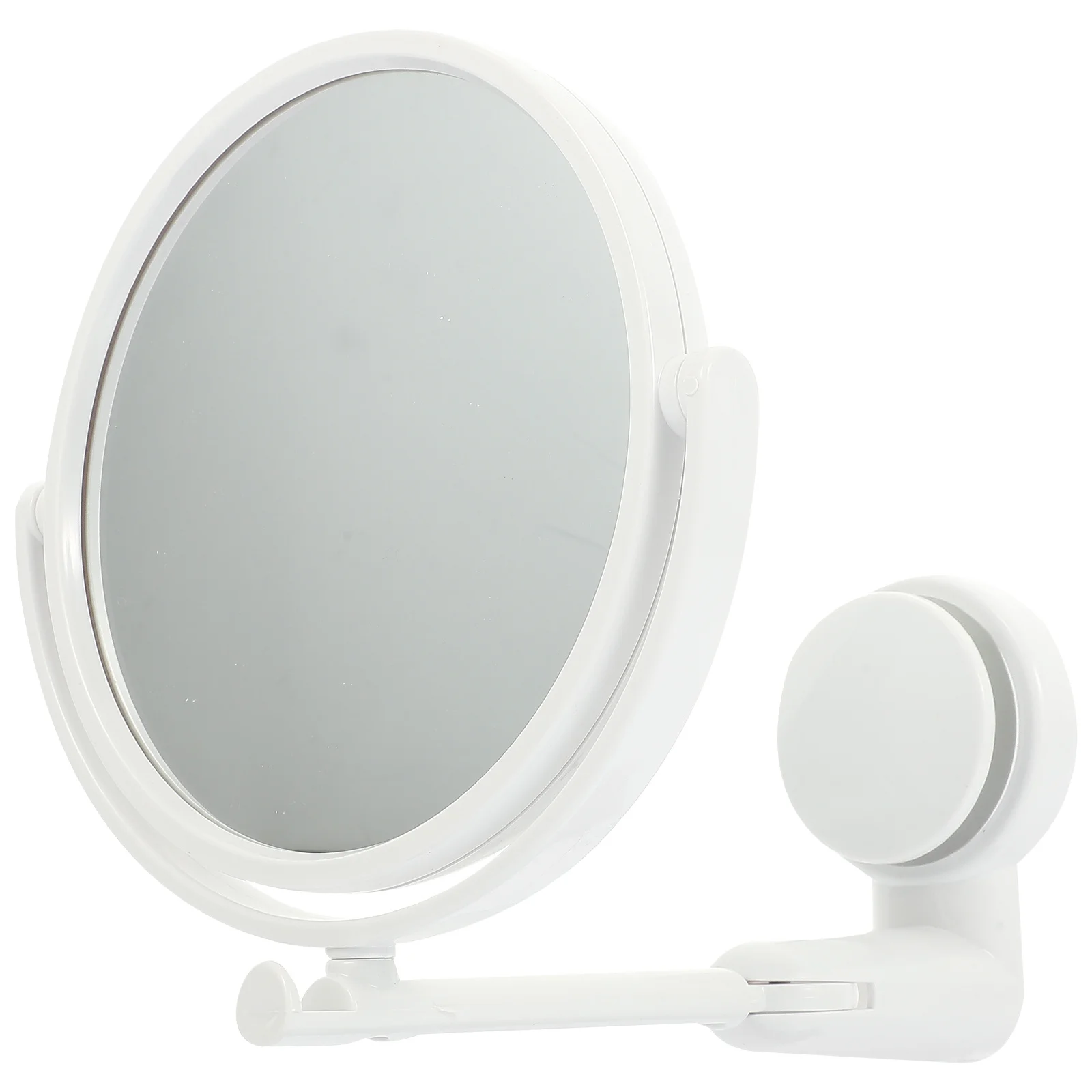 

Foldable Rotary Makeup Mirror Wall Mounted Punch Free ABS Glass Mirror Bathroom Wall Mirrors for Bathroom