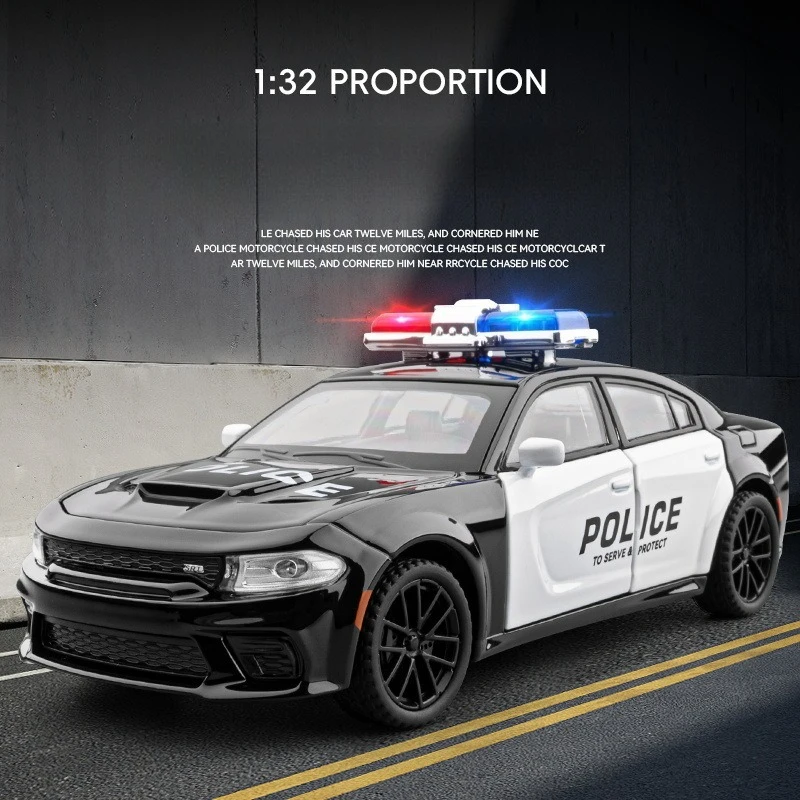 

Моделирование 1/32 Dodge Hellcat SRT, полицейская машина, модель из сплава, откатный звук и свет, игрушечный автомобиль, подарок для мальчиков, литая под давлением миниатюра