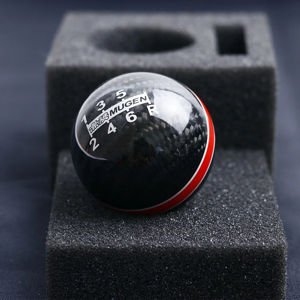 Mugen Gear Shift Knob Universal Genuine Carbon Fiber 5 / 6 Speed Manual / Automatic Spherical