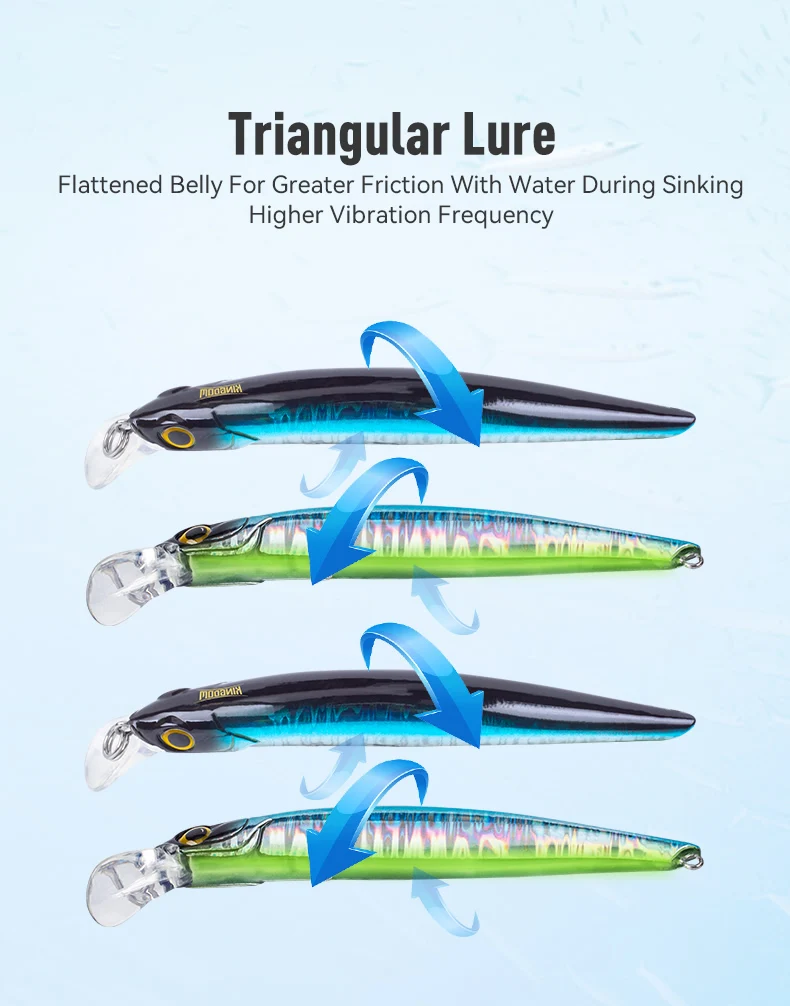 Kingdom Sinking Minnow Angelköder 60 mm 80 mm 95 mm 105 mm künstliche harte Köder Wobbler Seebarsch Wobbler Angelgeräte – Detail 9