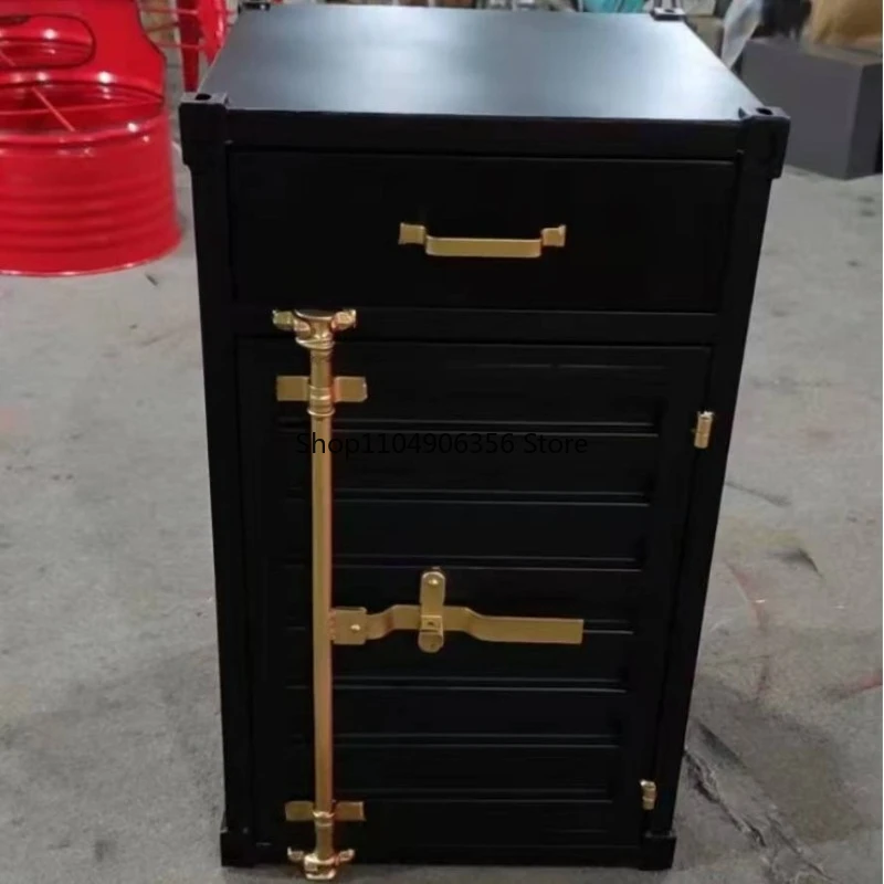 

Тумба-комод в стиле ретро-индастриал, прикроватная тумбочка, контейнер-шкаф, железный угловой столик для дивана, чайный шкафчик, креативный офисный столик