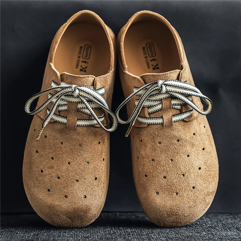 New Fashion Mens Walking Shoes Comfortable Slip on Casual Shoes Breathable Half Shoes Lightweight Boken Shoes Lazy Driving Shoes
