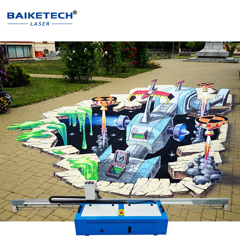 

Автоматический настенный принтер 3D 2-в-1, тройная печатающая головка DX10, пять цветов, УФ-чернила