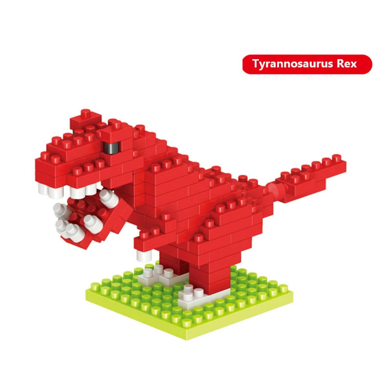 Mini Diamond Building Blocks Dinosaur Animal Model Tyrannosaurus Rex Triceratops Miniature Assembled Toys Kids Educational Gifts