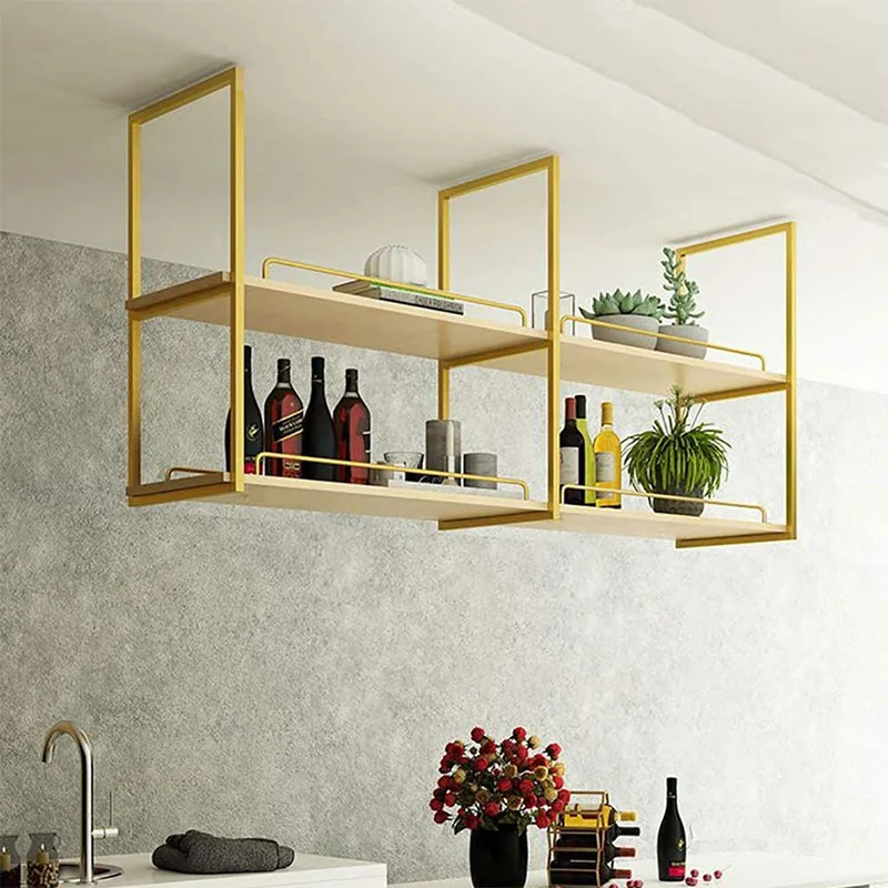 Iron hanging rack, storage rack, restaurant bar counter, cup holder, storage , hanging cabinet, decoration