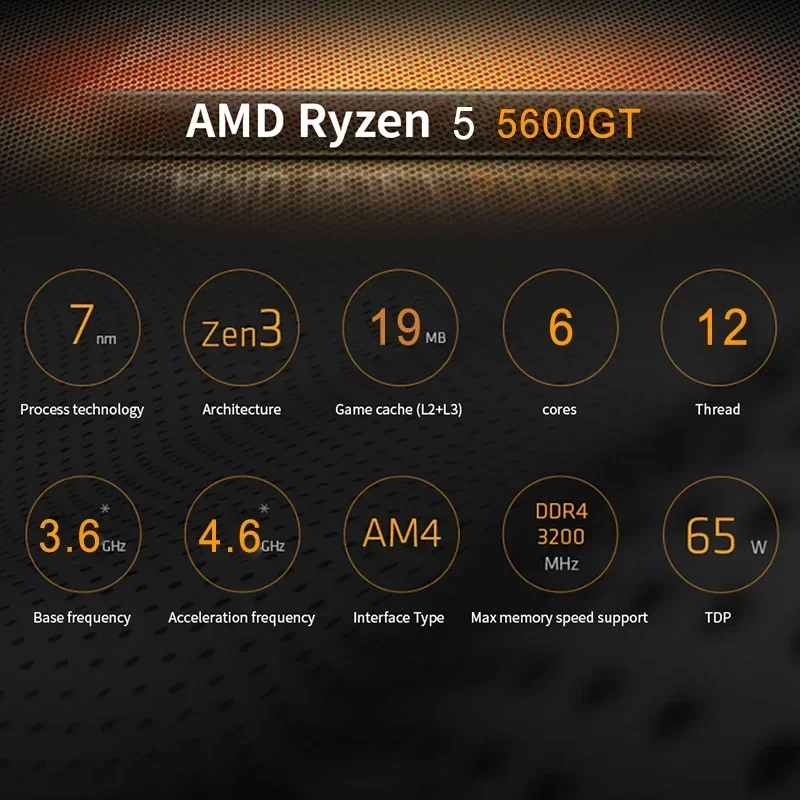 NEW AMD Ryzen 5 5600GT R5 5600GT 3.6 GHz 6-Core 12-Thread CPU Processor 7NM L3=16M Socket AM4 No Fan