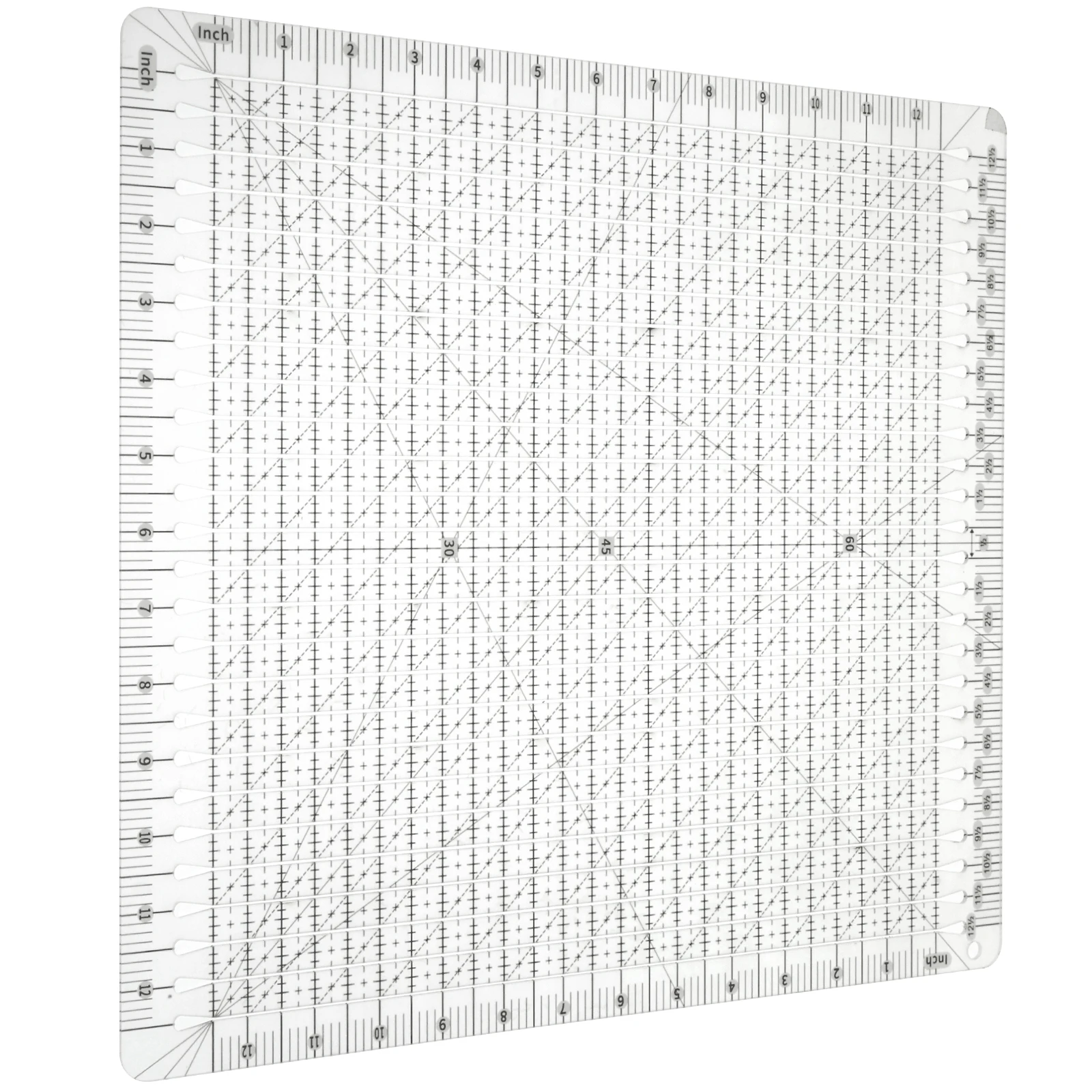 Quilt-Lineal, 30,5 x 30,5 cm, transparente Acryl-Quilt-Vorlage, leicht zu lesendes quadratisches Stoff-Schneidelineal, DIY-Quilt-Lineal, Nähwerkzeuge