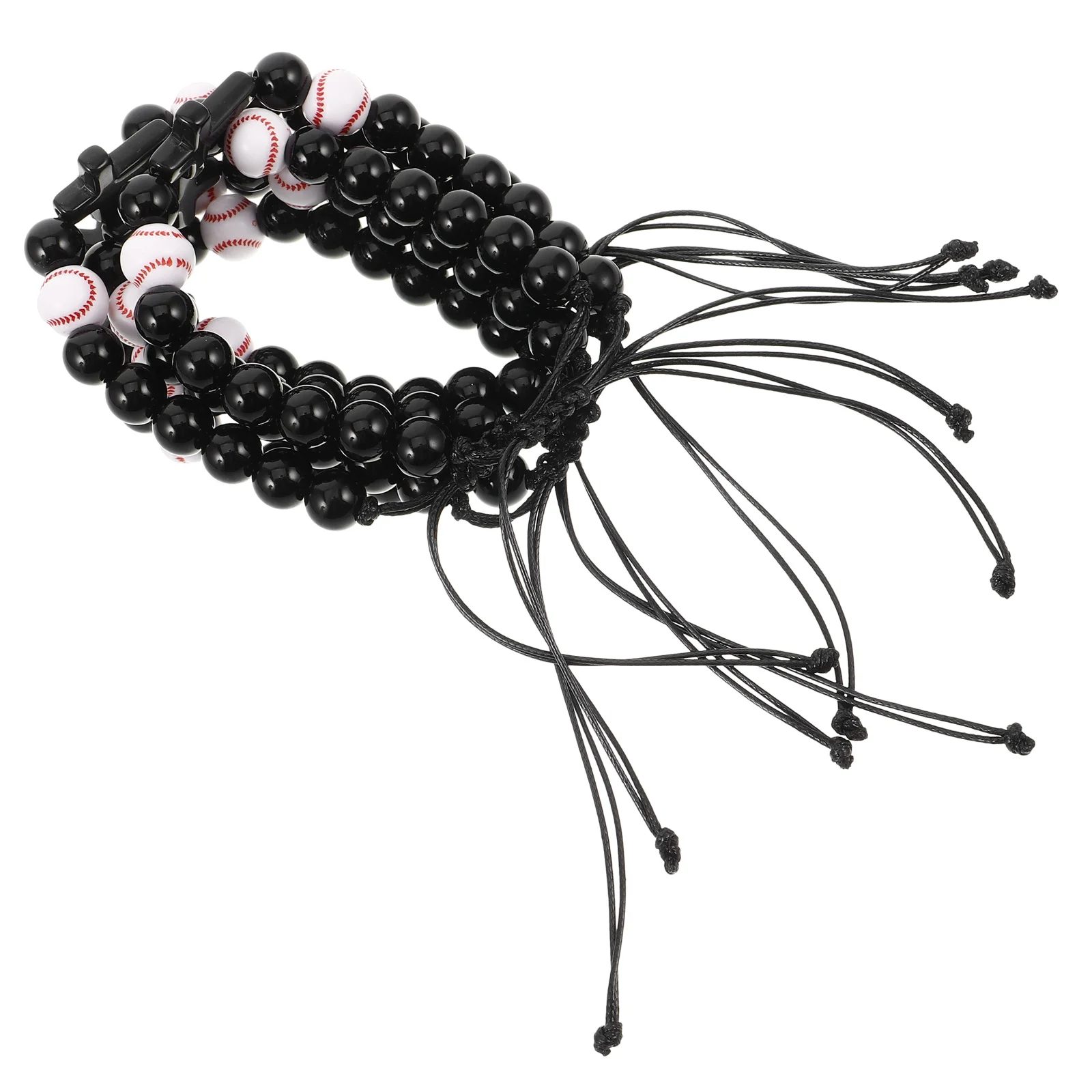 

6Pcs Adjustable Baseball Braided Bracelets Lightweight Sports Fan Jewelry Birthday Graduation Gift