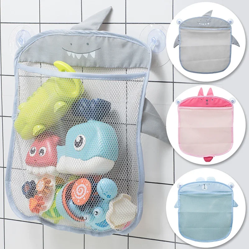 New Baby Bathroom Mesh Bag Sucker Design For Bath Toys Kids Basket Cartoon Animal Shapes Cloth Sand Toy Storage Net Mesh Bag Toy