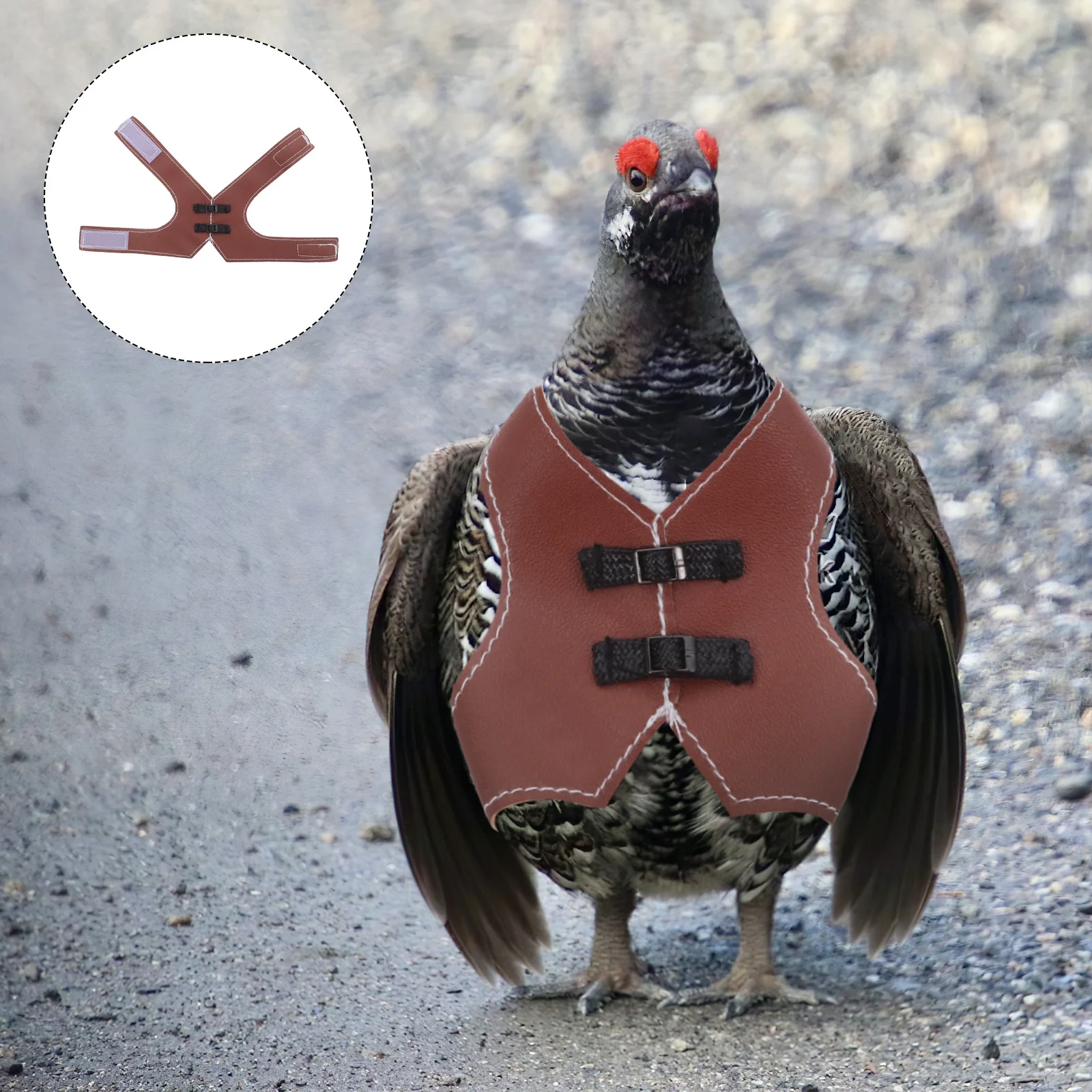 

Light Brown Adjustable Vintage Fake Poultry Hen Saddle Apron Pet Bird Clothes Parrot Outdoor Costume Hen Saddle Apron