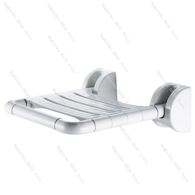 Bathroom Folding Seat Shower Stool, Barrier-Free Bathing Wall Chair for Elderly Bathroom Use and Wall-Sitting Comfort