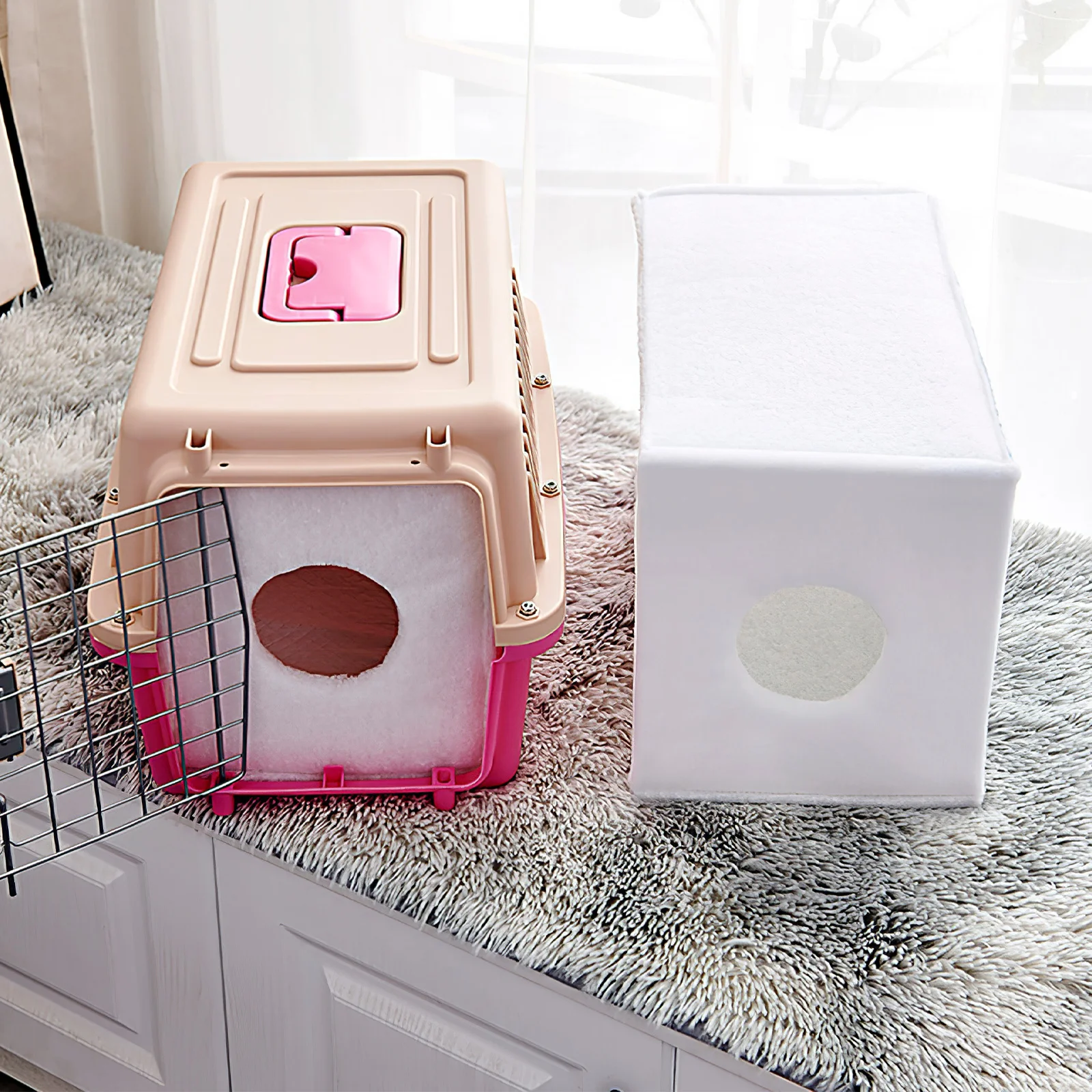 

Cat Dog Carrier Cage Inner Portable Soft Warm Travel Kennel Breathable Plastic Crate Inner Small Animal Supplies