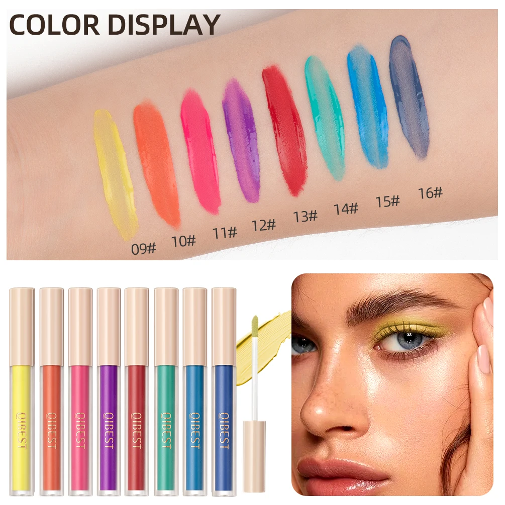 QIBEST Liquid Eyeshadow 8 Color Matte Eyeshadow Gradient Velvet Eye Shadow Pigments Long Lasting Professional Makeup Maquillaje