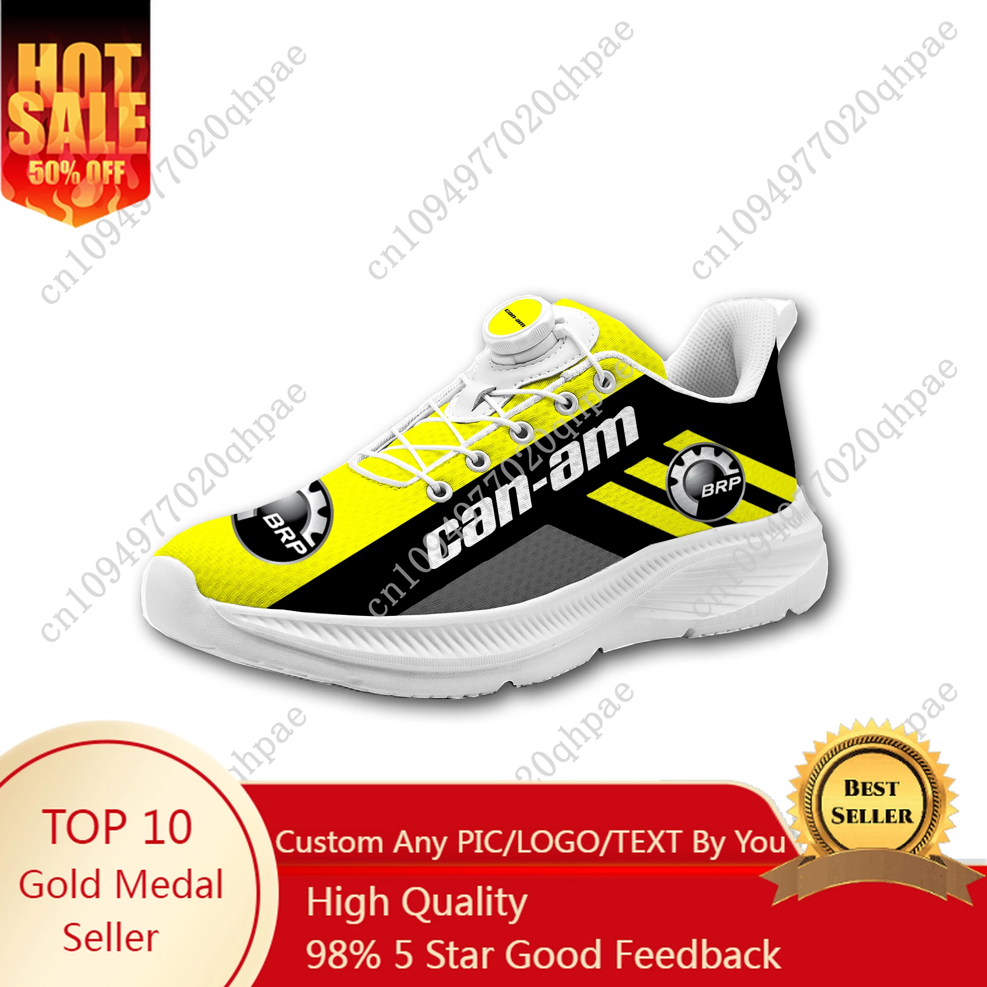 

Can Am Running Shoes Man Woman Rotating Button Without Laces Sneakers Outdoor Sports Light Breathable Custom Shoe
