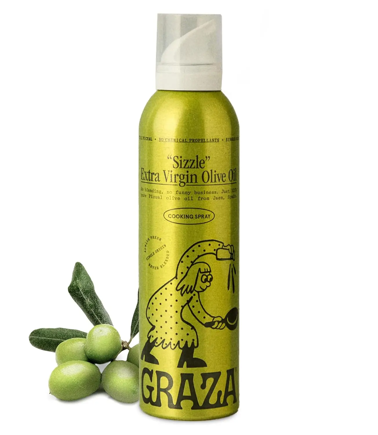 Aceite de Oliva Virgen Extra en Aerosol, EVOO con Alto Contenido de Polifenoles de España en Botella de 5 Fl Oz para Cocinar