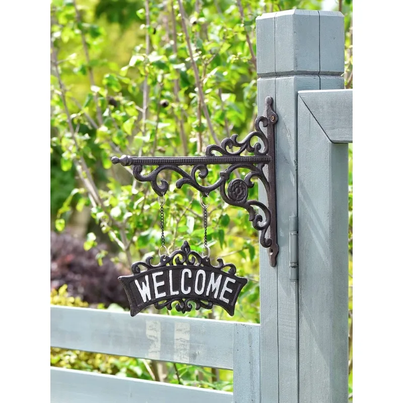

Welcome brand wrought iron hook house number European retro decoration store Garden courtyard