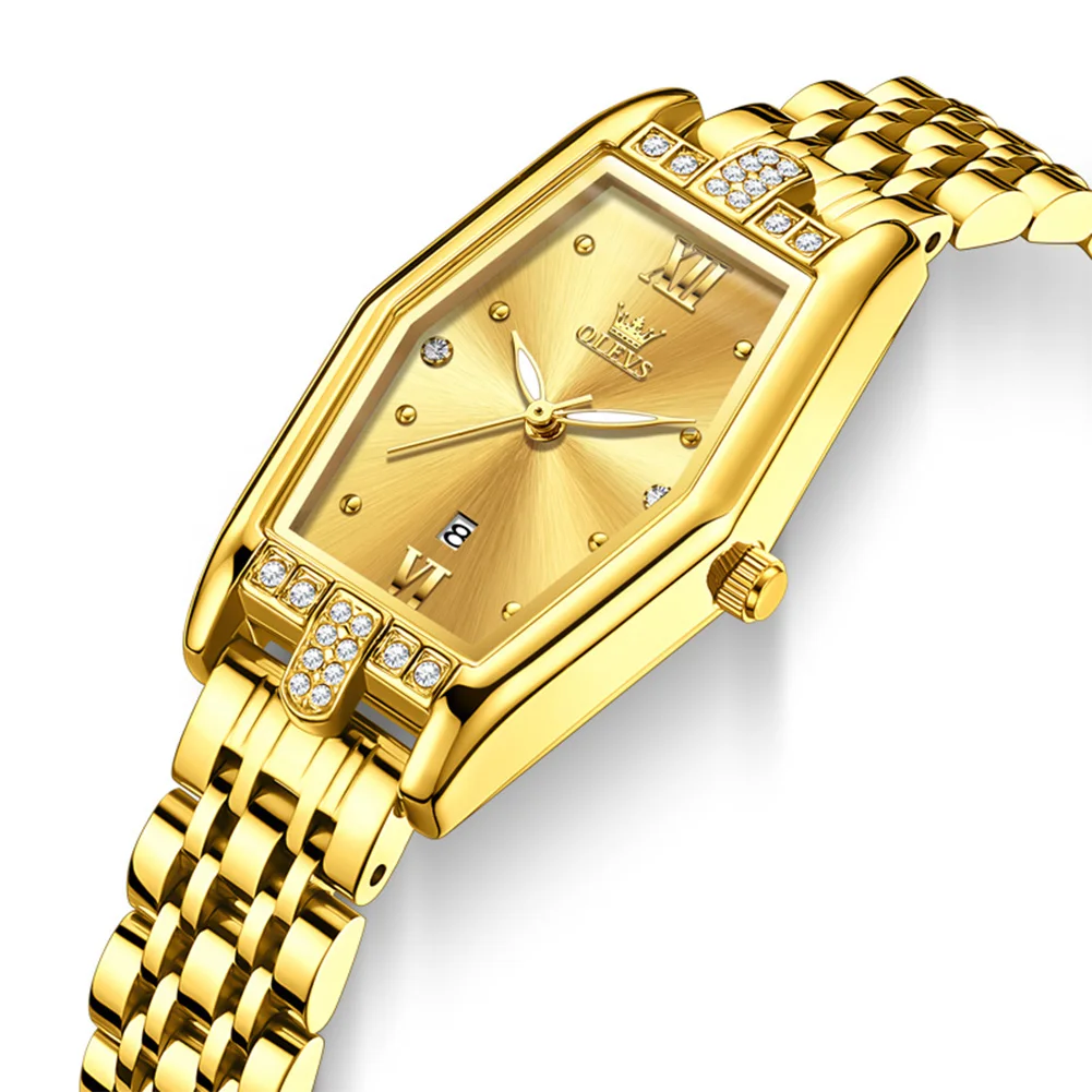 

2026 New OLEVS Luxury Golden Women Watch Top Brand Fashion Waterproof Stainless Steel Ladies Quartz Wristwatch Montre Femme