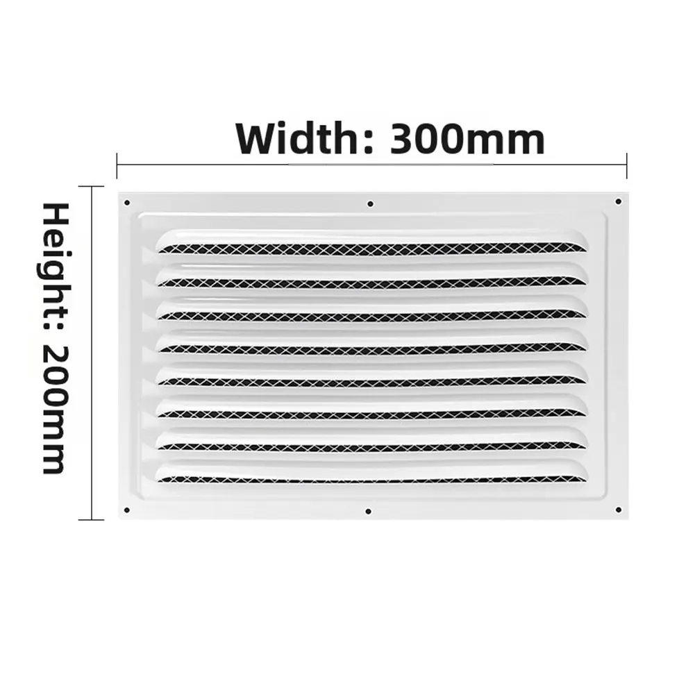 White Stainless Steel Louvered Ventilation Cover Screen Mesh For Kitchen Bathroom Garage Wall Ceiling HVAC System