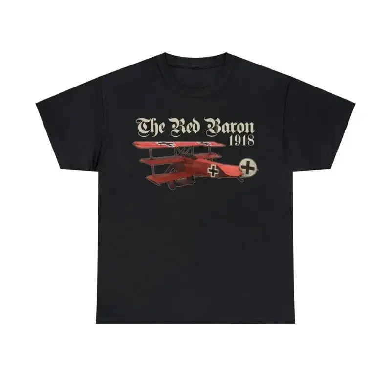 Camiseta The Red Baron Fokker con diseño de aviones alemanes de la Primera Guerra Mundial, mangas largas o cortas