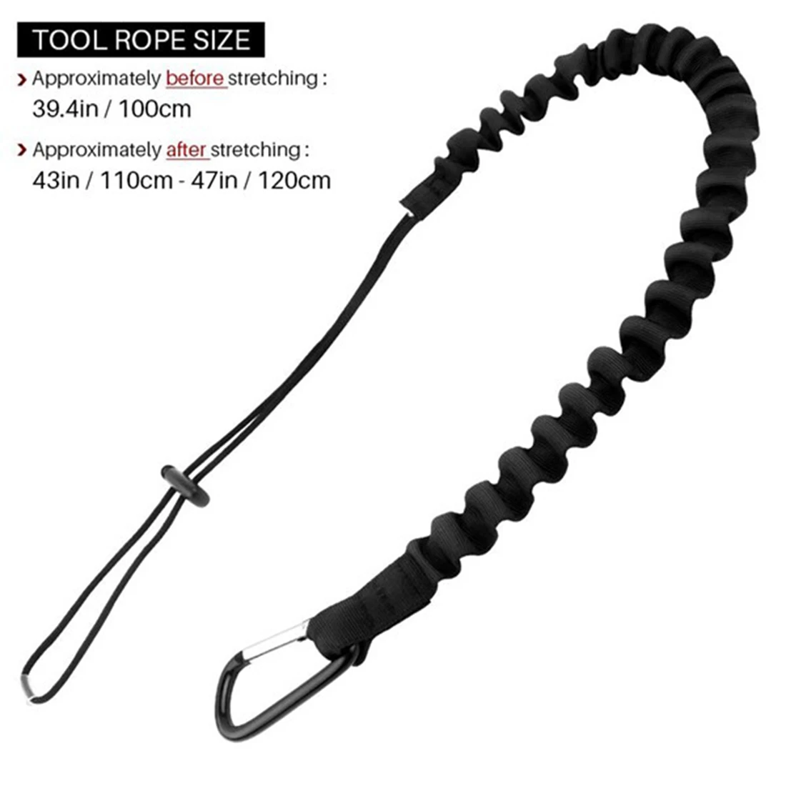 6 Pieces Tool Lanyard,Outdoor Tool Rope,High-Altitude Fall Prevention Safety Rope,Retractable Elastic Tool Rope,Black