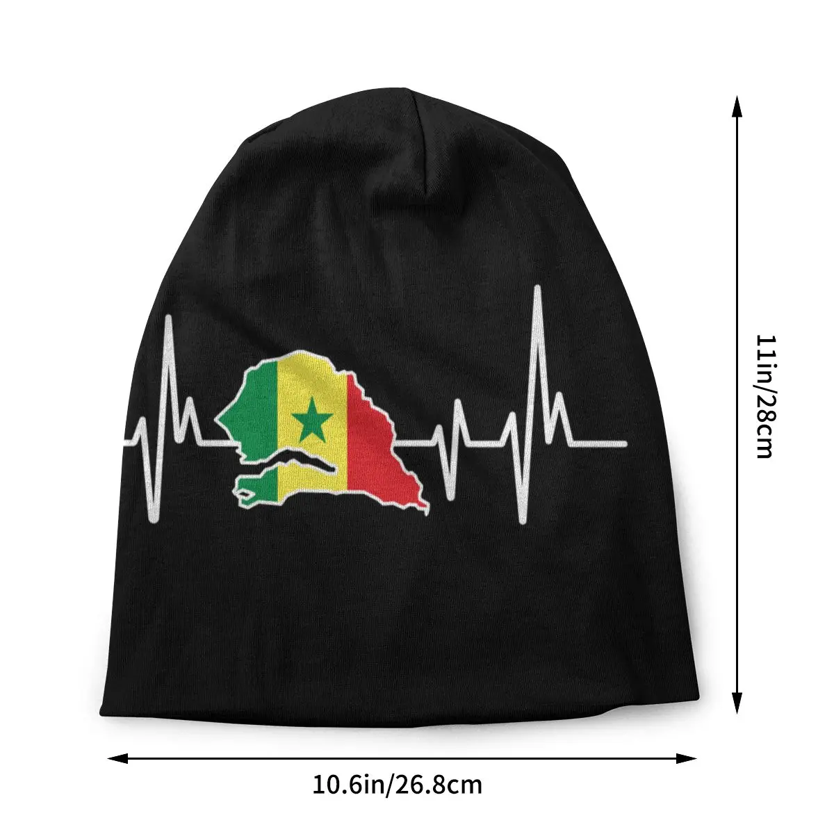 Heartbeat Senegalese Flag Beanies Caps For Men Women Unisex Cool Winter Warm Knit Hat Adult Senegal Proud Bonnet Hats