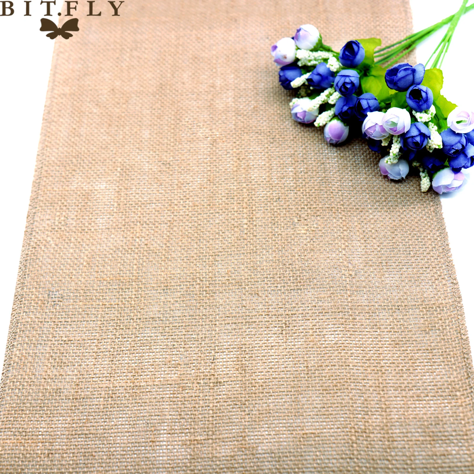 Vintage Natural Jute Canvas Table Runner Rustic Wedding Party Decoration Christmas Home Textiles