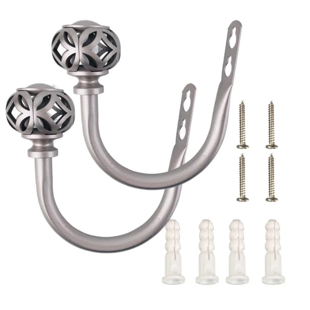 

2Pcs Vintage Style Curtain Holdbacks Wall Mounted U-Shaped Tieback Hooks Metal Elegant Curtain Hanging Hook Bedroom