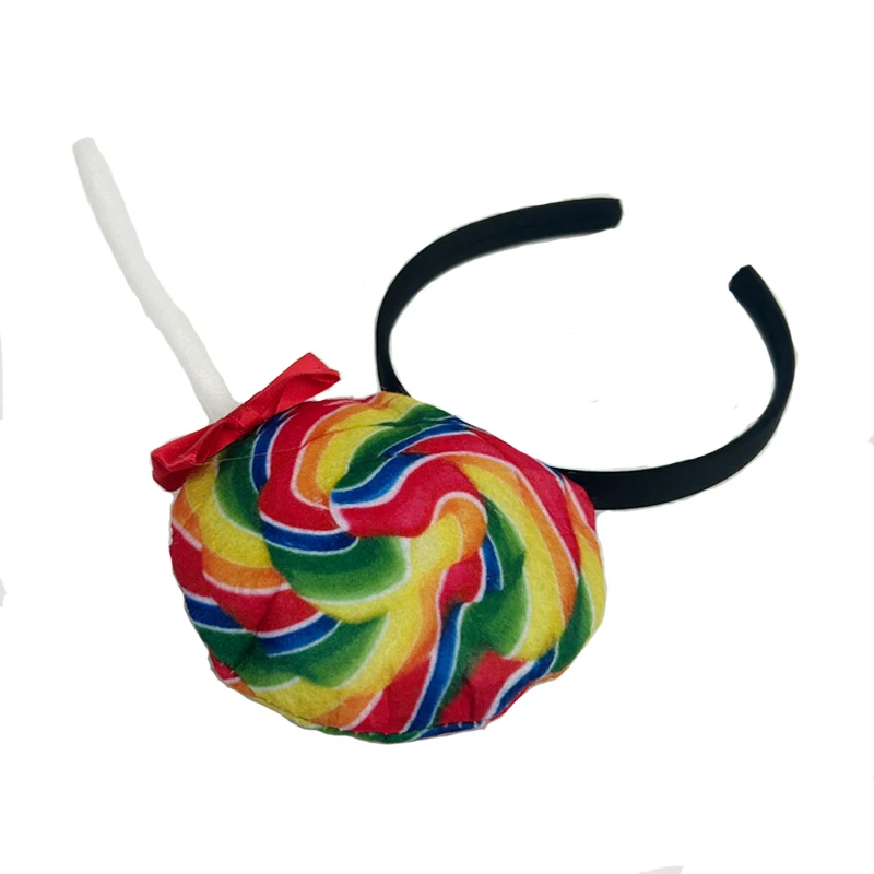 Picture 7: Girls Rainbow Candy Hairpiece Women Lollipop Headband Candyland Party Halloween Costume Accessories