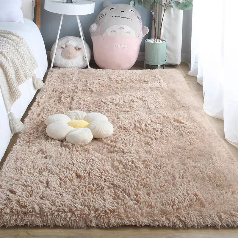 VIKAMA Batik-flauschige Teppiche für Wohnzimmer-Dekoration, Nachttisch-Teppich, warme Plüsch-Fußmatten, Kinderzimmer-Spielmatten, pelziger Teppich – Detail 14