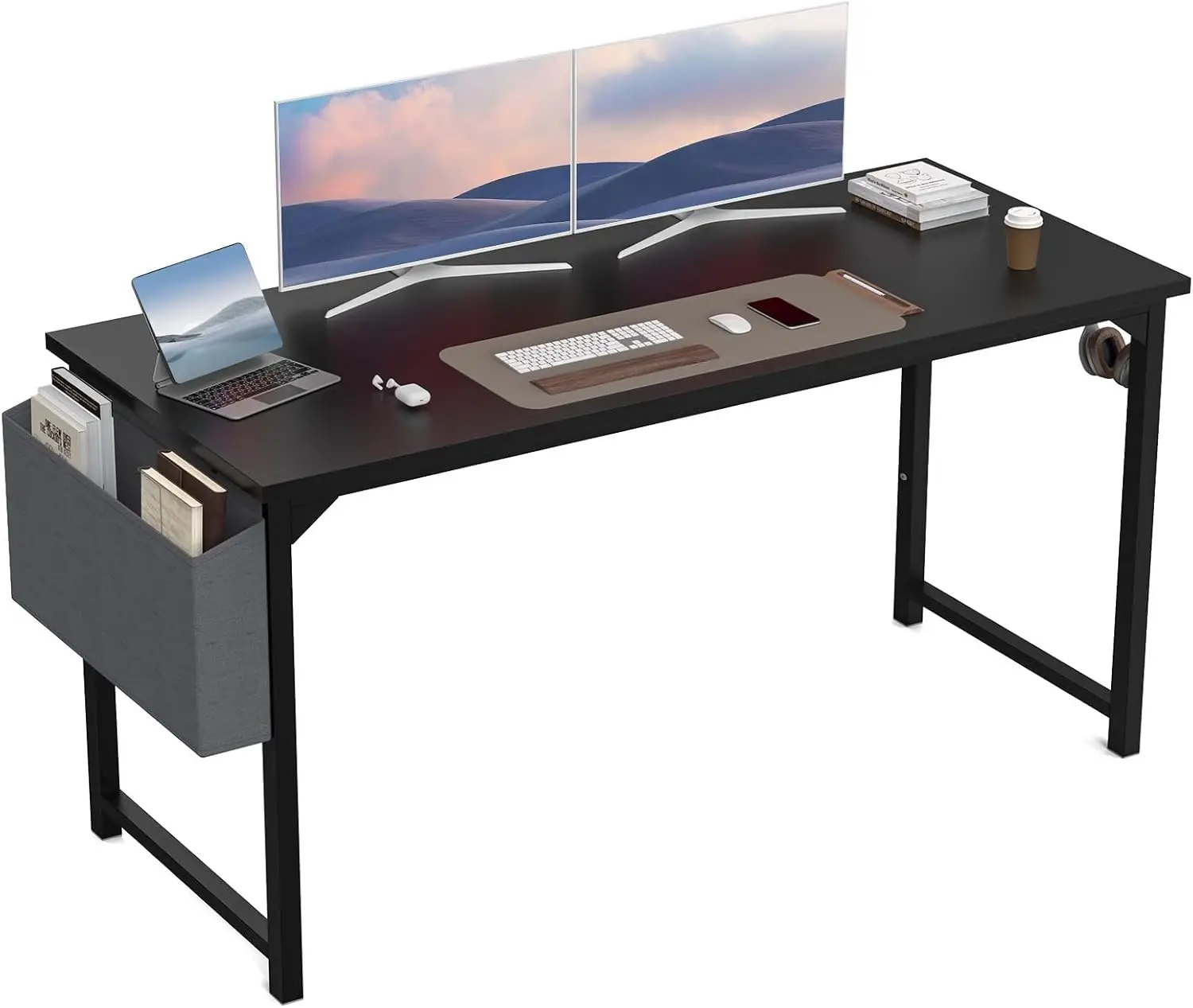 

63 H Office Computer Desk Modern Simple Style Writing Study Work Table For Home Bedroom - Wood Black
