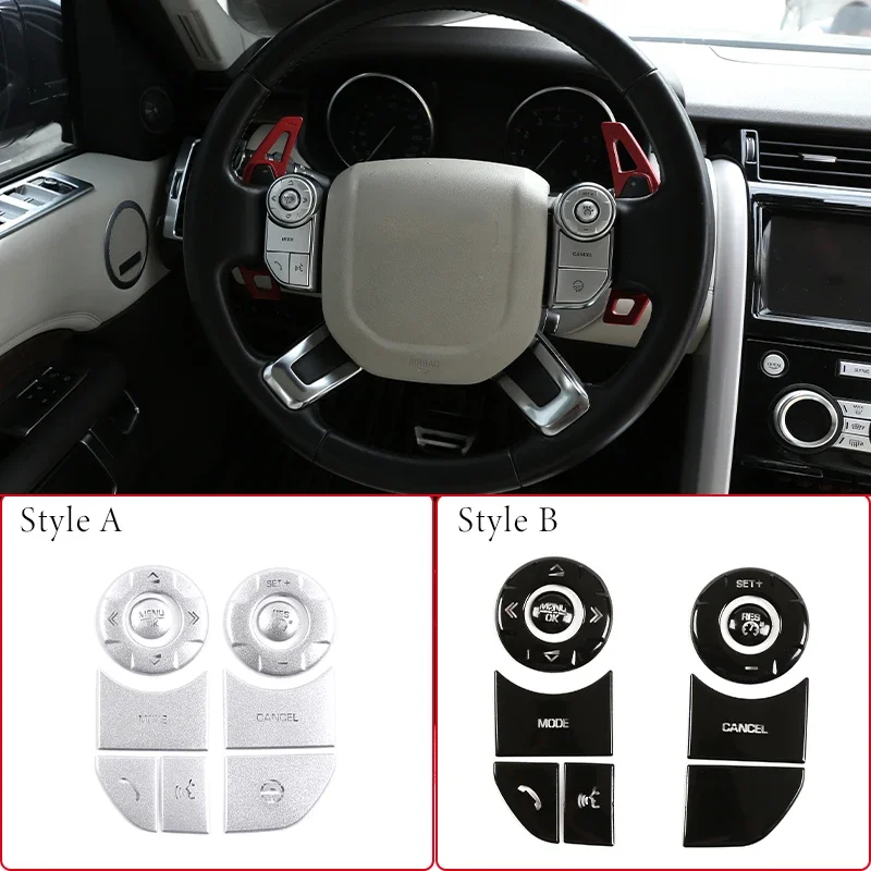 For Land Rover Discovery 5 17-24 Range Rover Sport Vogue 14-17 Aluminum Car Steering Wheel Button Trim Stickers Car Accessories