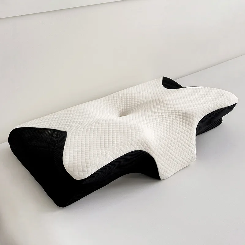 1pcs Memory Foam Butterfly Pillow Breathable Neck Support Cervical Pillow for Sleep Relief Orthopedic Bed Pillow