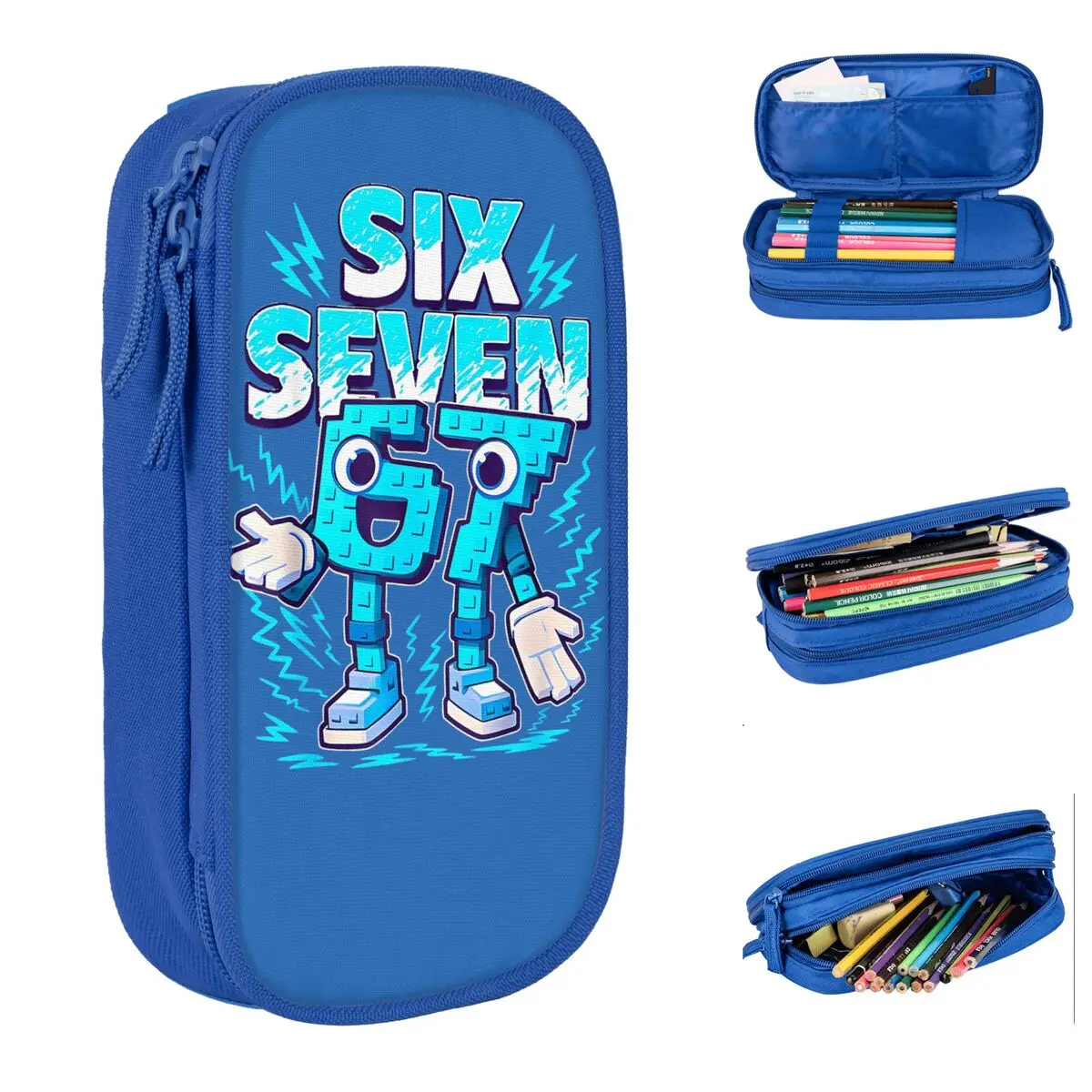 Bruh Steal A Brainrot 67 Six Seven Funny Brainrot Meme Pencil Cases Pencil Box Pen Box Large Storage Bag Zipper Stationery