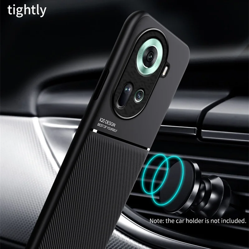 For OPPO Reno 11 5G CPH2599 Case Car Magnetic Holder Silicone Cover for Oppo Reno11 5G Global 6.7