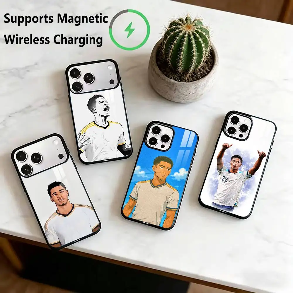 

J-Jude Bellingham-M Cartoon Phone Case For iPhone17,16,15,14,13,12,11 Plus,Pro Supports Magnetic Wireless Charging