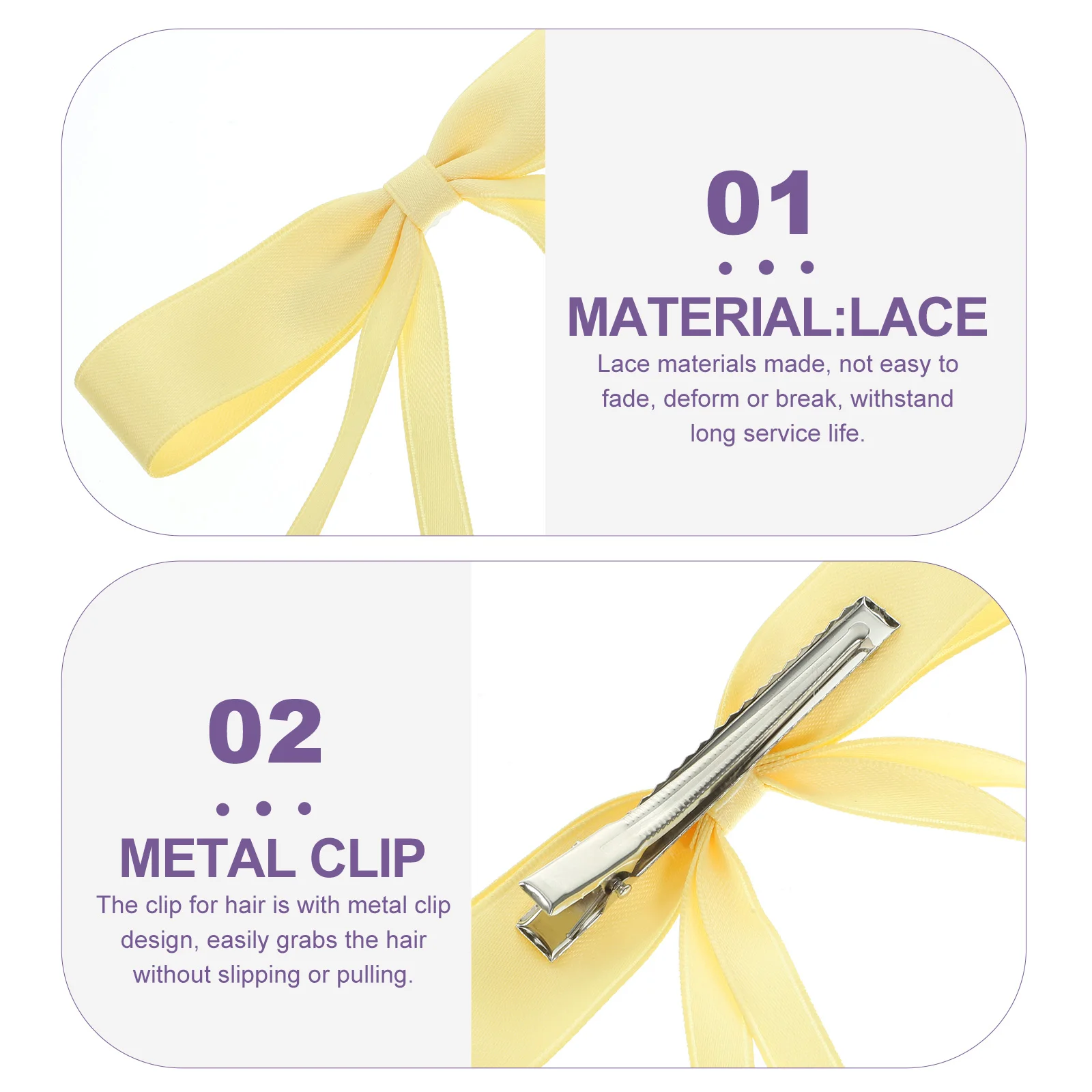 

2Pcs Butterfly Bow Hair Clips Lace Large Bow Hairpin Lightweight Hair Accessories for Women Teen Girls Wedding Party Prom