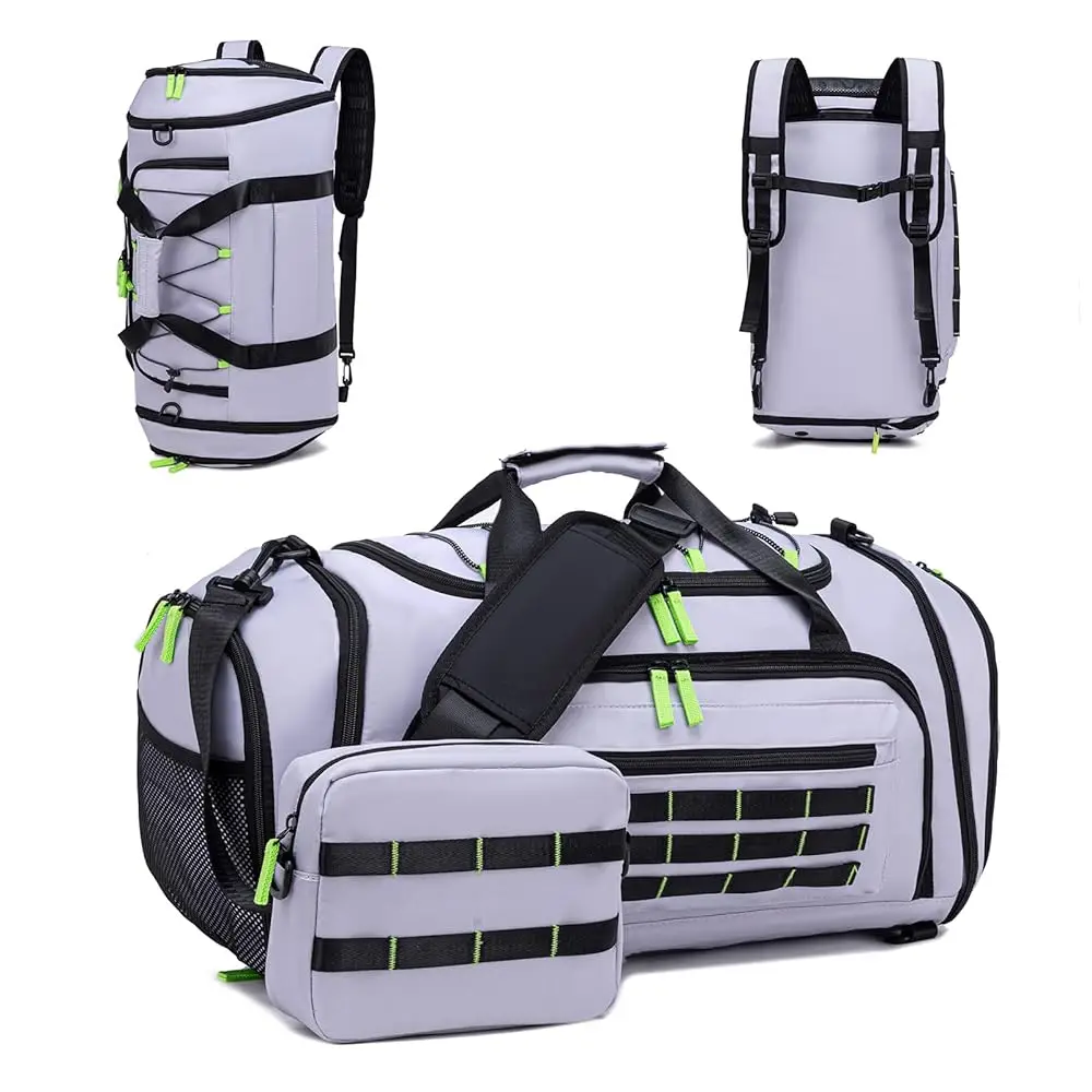 Gym Bags for Men & Women,46L Sports Travel Duffel Bag with Shoe Compartment,Expandable Carry On Weekender Bag for Airplane,Wa