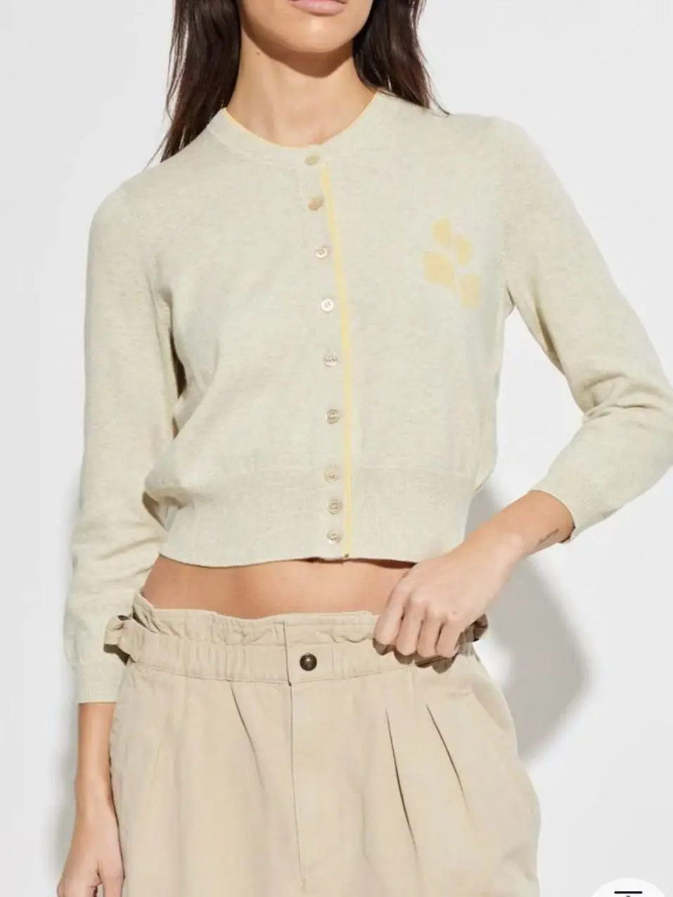 Isa Stylish Color Block Double Layer Knitted Cardigan round Neck Button Spring Collection Soft Cotton Wool Blend Casual...