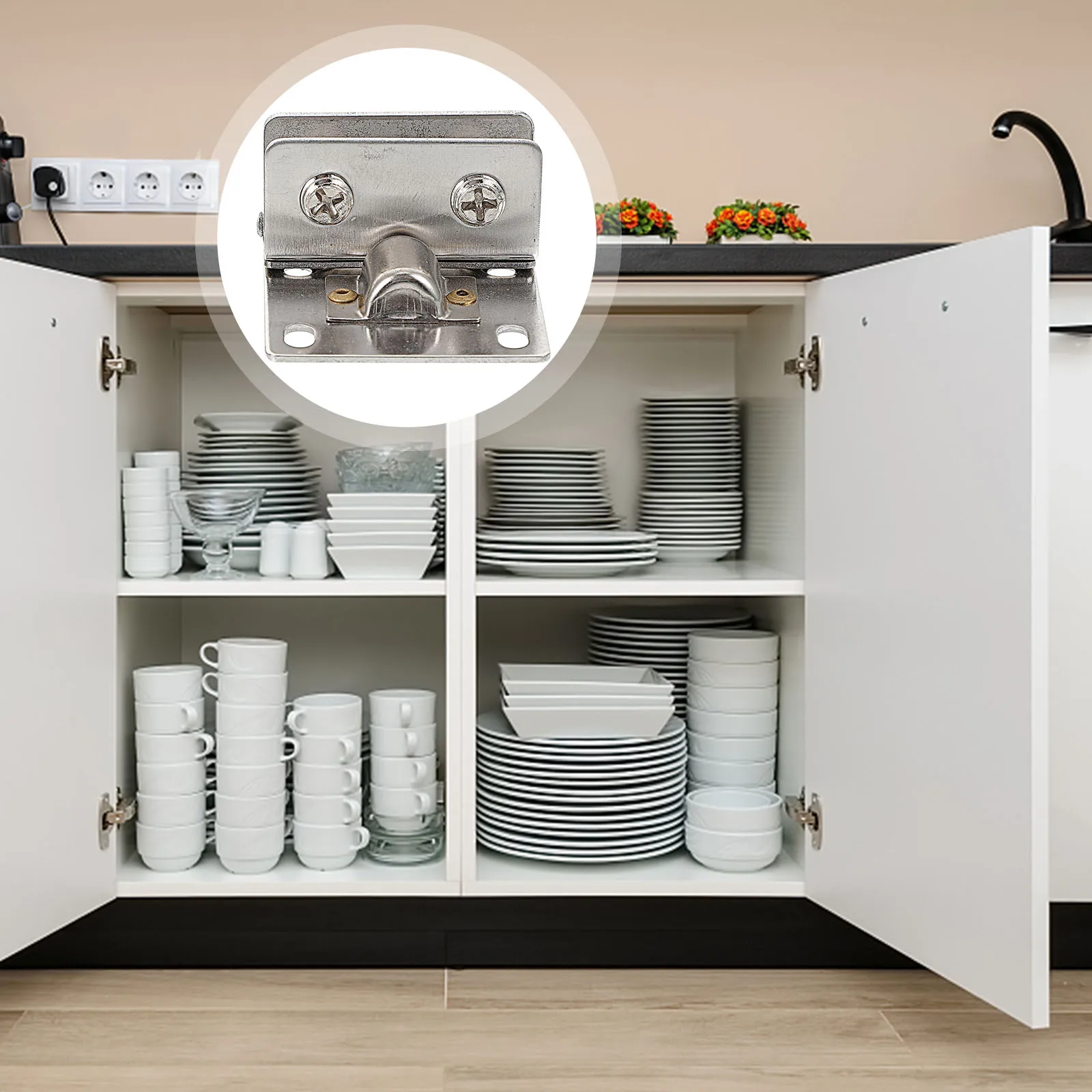 

4Pcs Glass Door Hinges Stainless Steel Durable Easy Install Frameless Cabinet Wine Showcase Glass Hinge for Cabinet