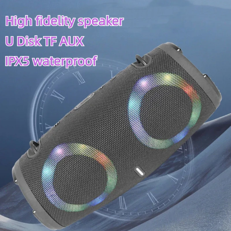 

Двойной динамик, высококачественный стерео объемный звук на 360°, беспроводной сабвуфер, портативный уличный беспроводной Bluetooth TWS FM штанга