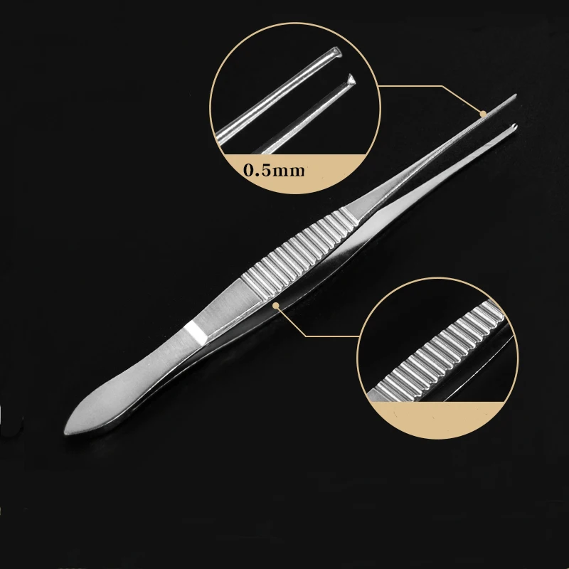 Double eyelid plastic surgery instrument Forceps Microscopic 10cm tissue forceps Head 0.5mm toothed eye forceps