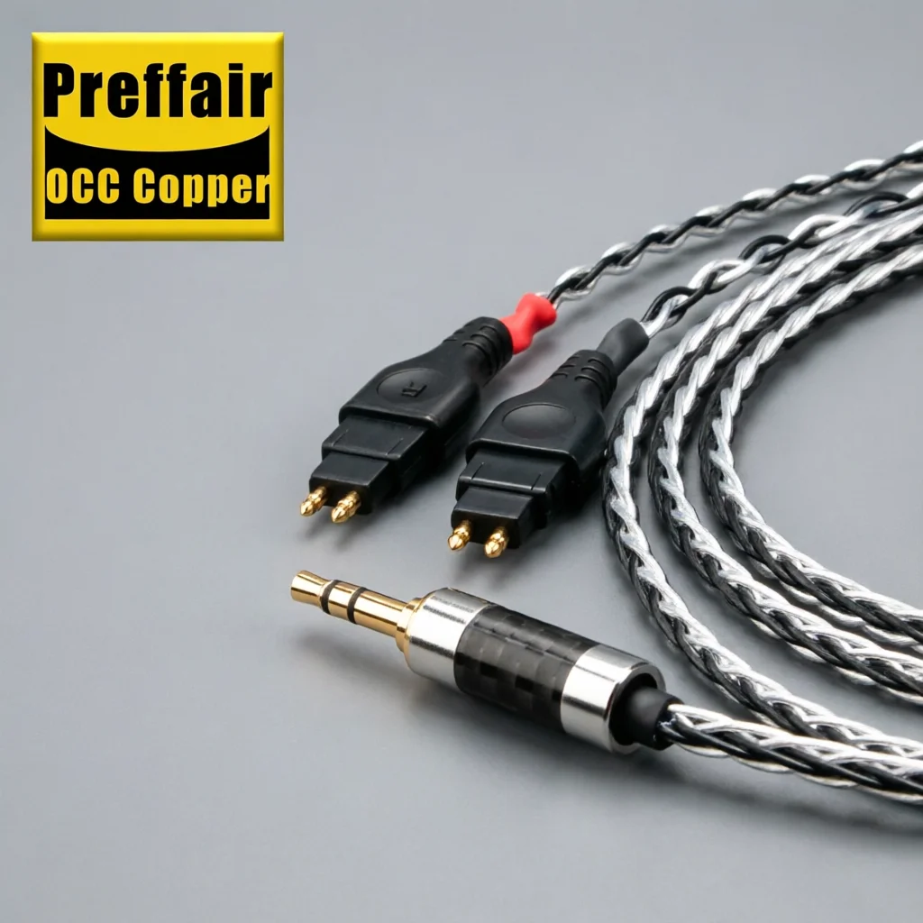 E517 7N OCC Copper Silver Plated  Headphone Cable Compatible for HD600 HD650 HD660S HD6XX Iphone Ipad Laptop
