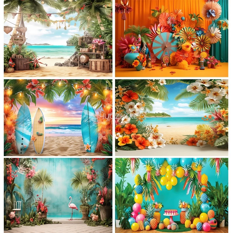 

Summer Beach Digital Printed Photography Backdrops Tropical Holiday Children Baby Birthday Party Photo Studio Background RD-04