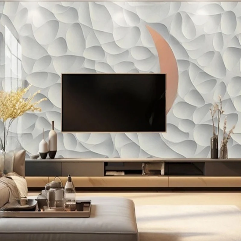 

Modern 3D Stereo Relief Lines Abstract Custom Mural Living Room TV Sofa Background Wall Covering Home Decor Papier Peint