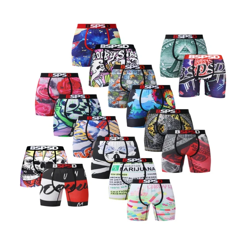 

Sexy Men Underwear Boxers Fashion Print Man Underpants Sports Panties Lingeries Boxer Briefs Trunks Plus Size S-XXL Boxershorts