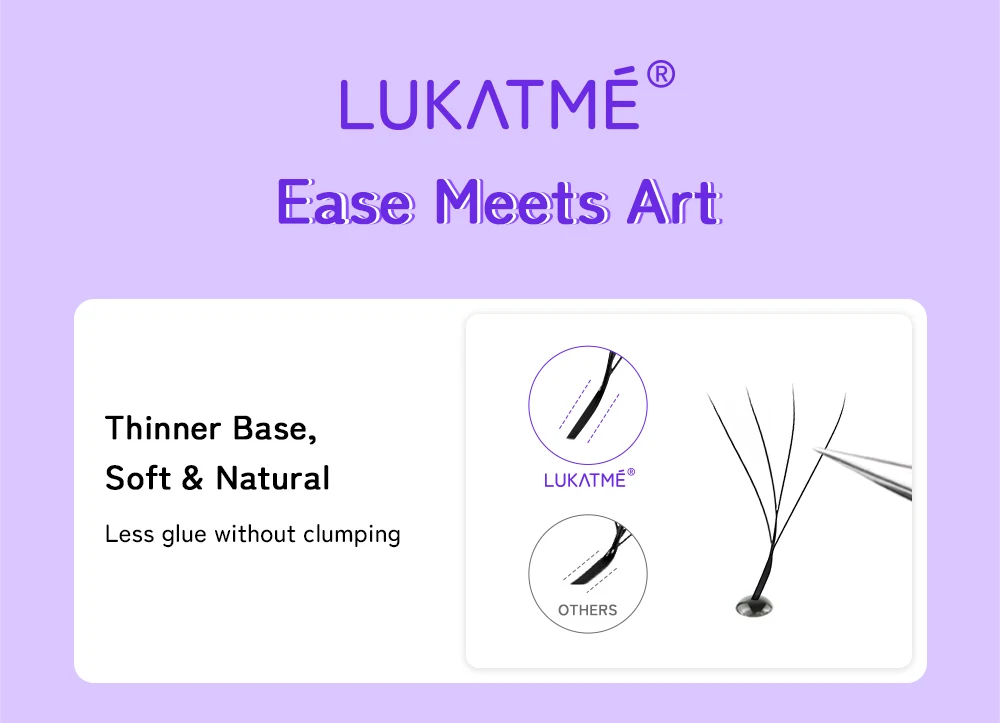 LUKATME 4D W Wimpern C/D Curl 8-15mm Vorgefertigte Volumen 4D Wimpernverlängerung W-Form 4D Fächer BASF Faux Mink Wimpern – Detail 8