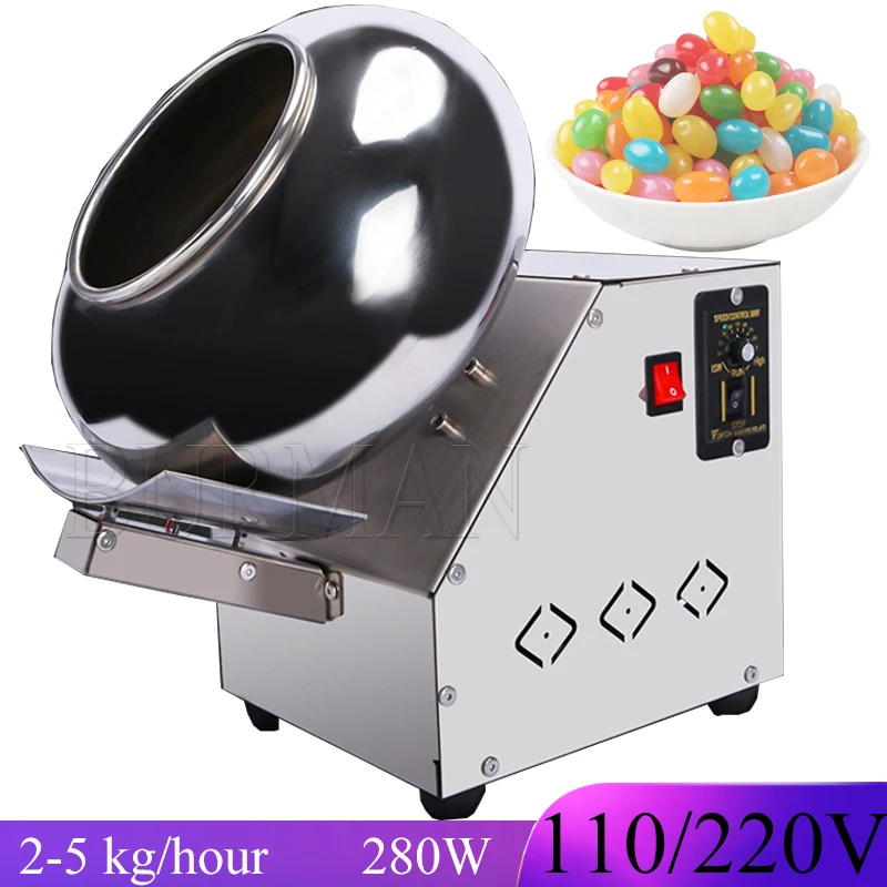 Electric Commercial Automatic Sugar  Gummy Bear Candy Small Peanut Coating Machine