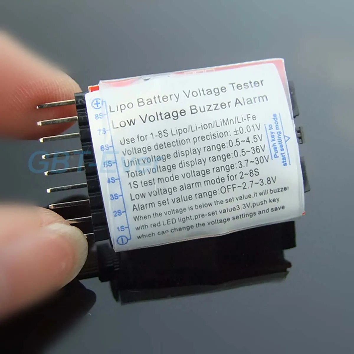 1Pcs 1-8S 2-In-1 Lithium Battery Voltage Tester Electricity Display BB Ringing Low Voltage Buzzer Alarm Dual Function