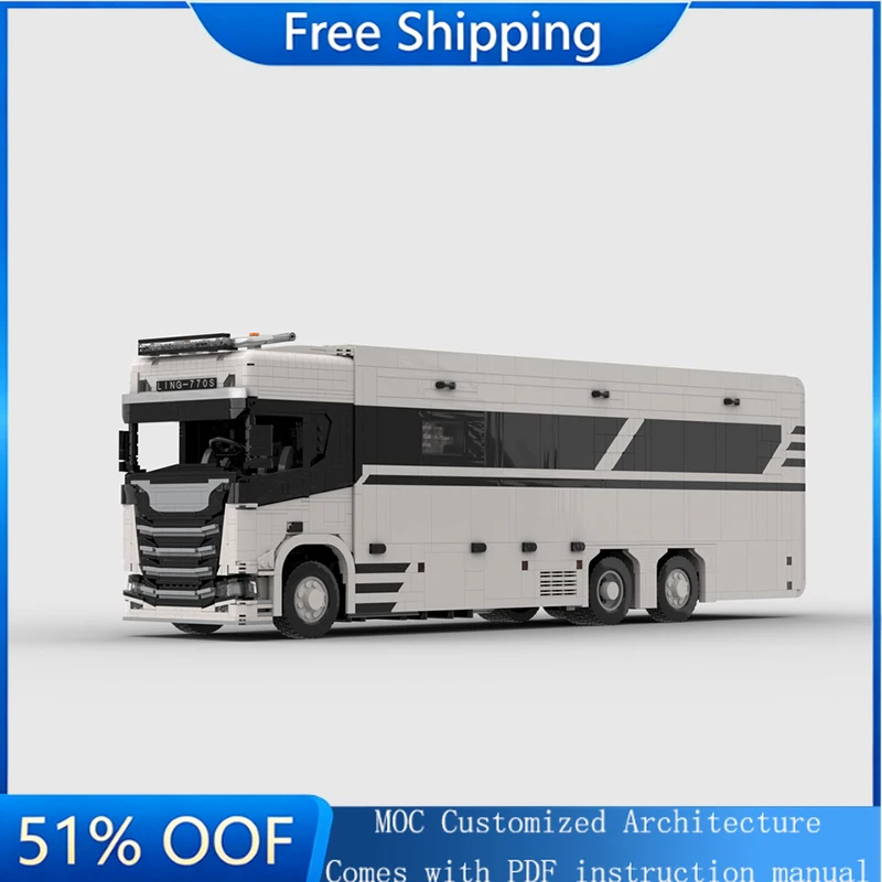 

5570 PCS MOC City Transportation Home Motorhome Model Custom Puzzle Bricks DIY Creative Assembly Children Puzzle Christmas Gift